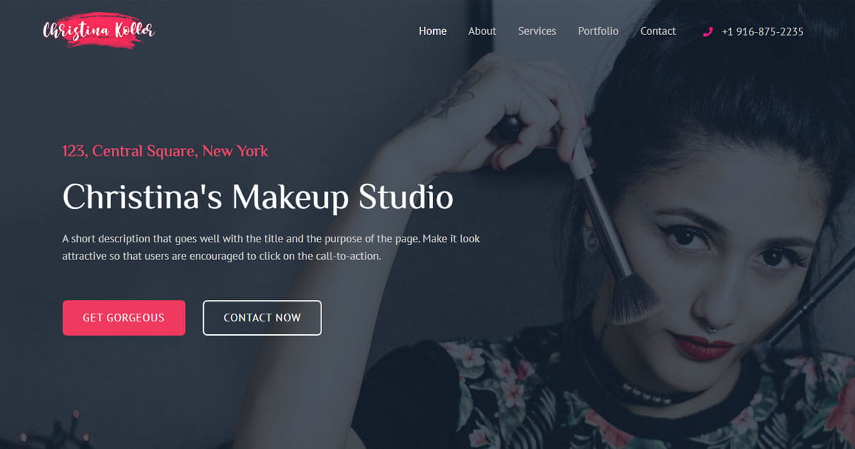Makeup studio website project